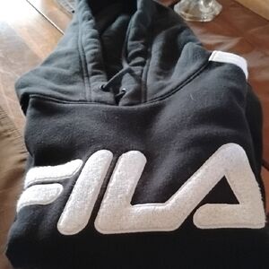 FILA Black Hood Sweatshirt L